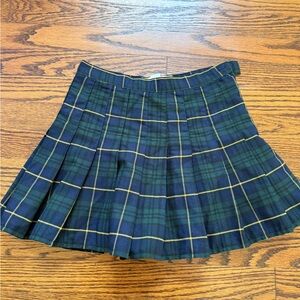 Plaid pleated Green and Blue Women's Skort